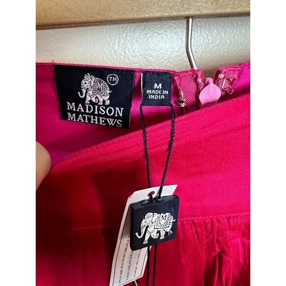 Madison Mathews Pink Silk Maxi Skirt NWT Sz. M - Picture 3 of 5